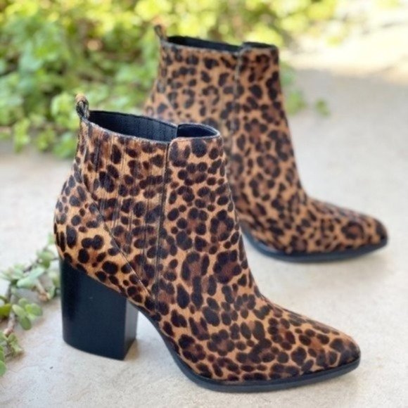 Marc Fisher Shoes - Marc Fisher Alva Leopard Print Calf Hair Bootie